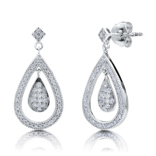 Water Drop Dangle Earrings 925 Jóias de prata para mulheres